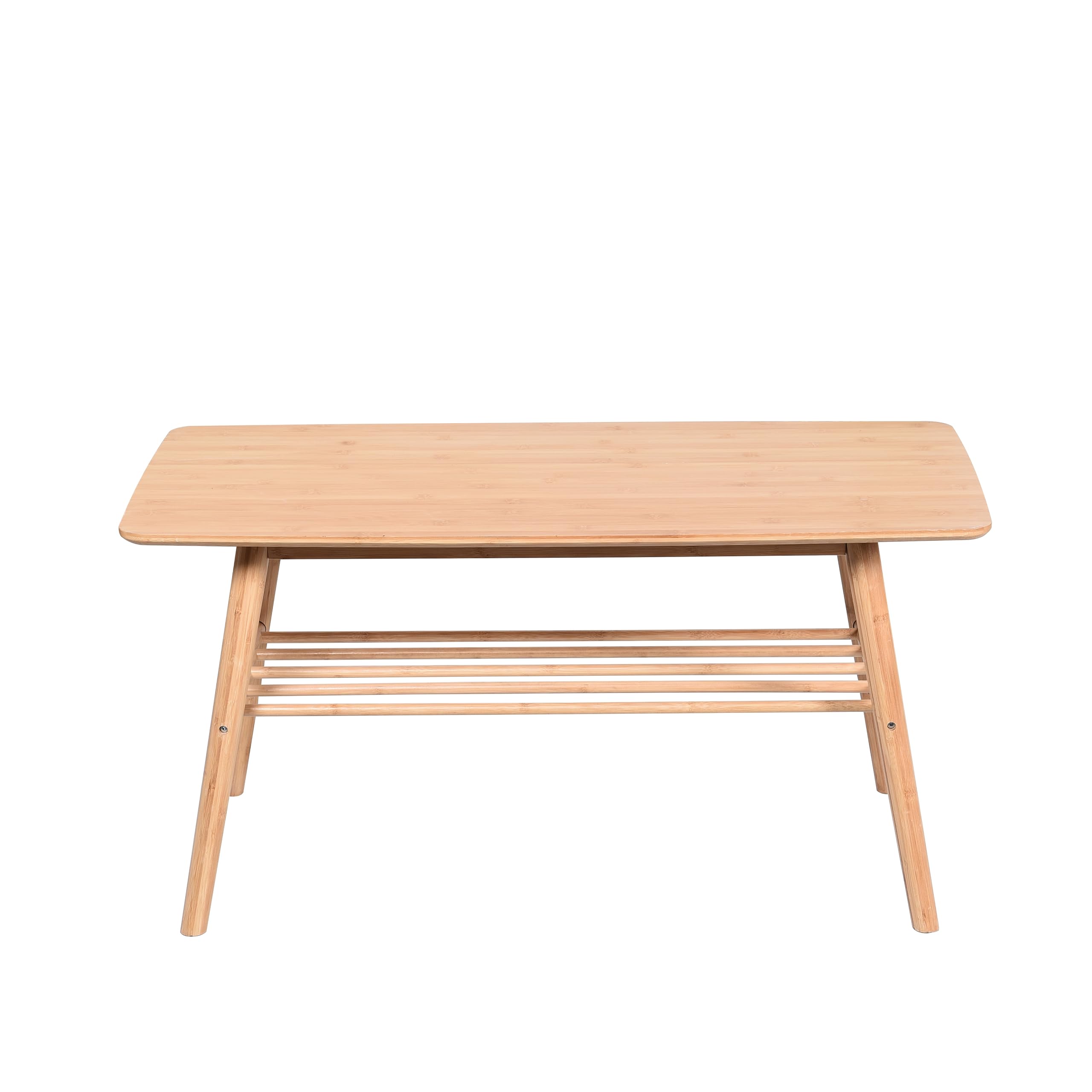 ASPECT Nikko Scandinavian Style Coffee Table With Shelf (Natural Bamboo)