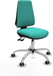 Piqueras y Crespo - Silla Escritorio Turquesa Elche sin Brazos. Equipado con Asincro y Espuma de Corte. con Ruedas 65 Mm Parqué. Turquesa