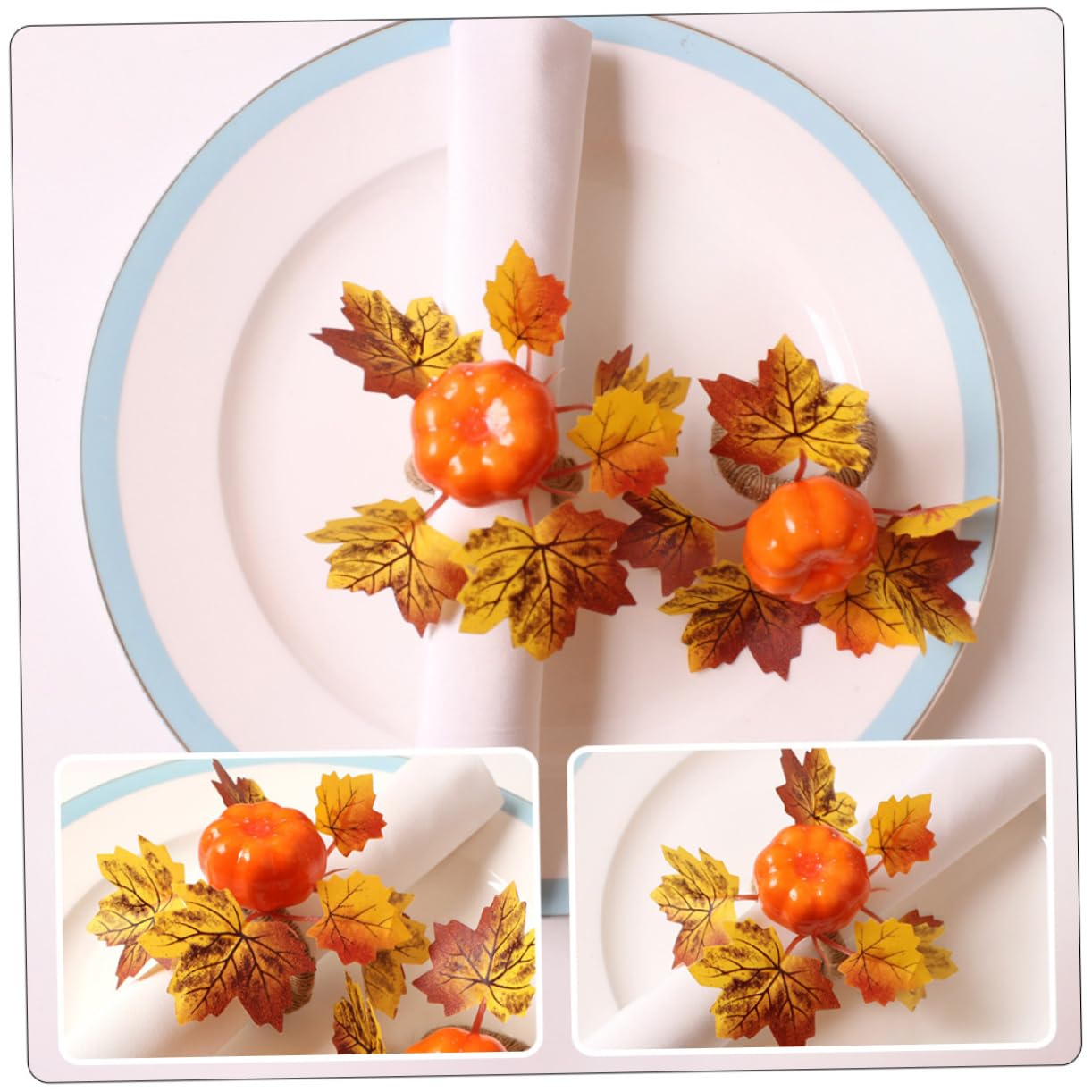 Cabilock 3 Set Bottoni Di Tovagliolo Di Zucca Decorazioni Thanksgiving Portatovagliolo Bling Portatovaglioli in Rattan Adornare Portatovaglioli Affidabili Arredamento Per Feste 6 Pezzi * 3