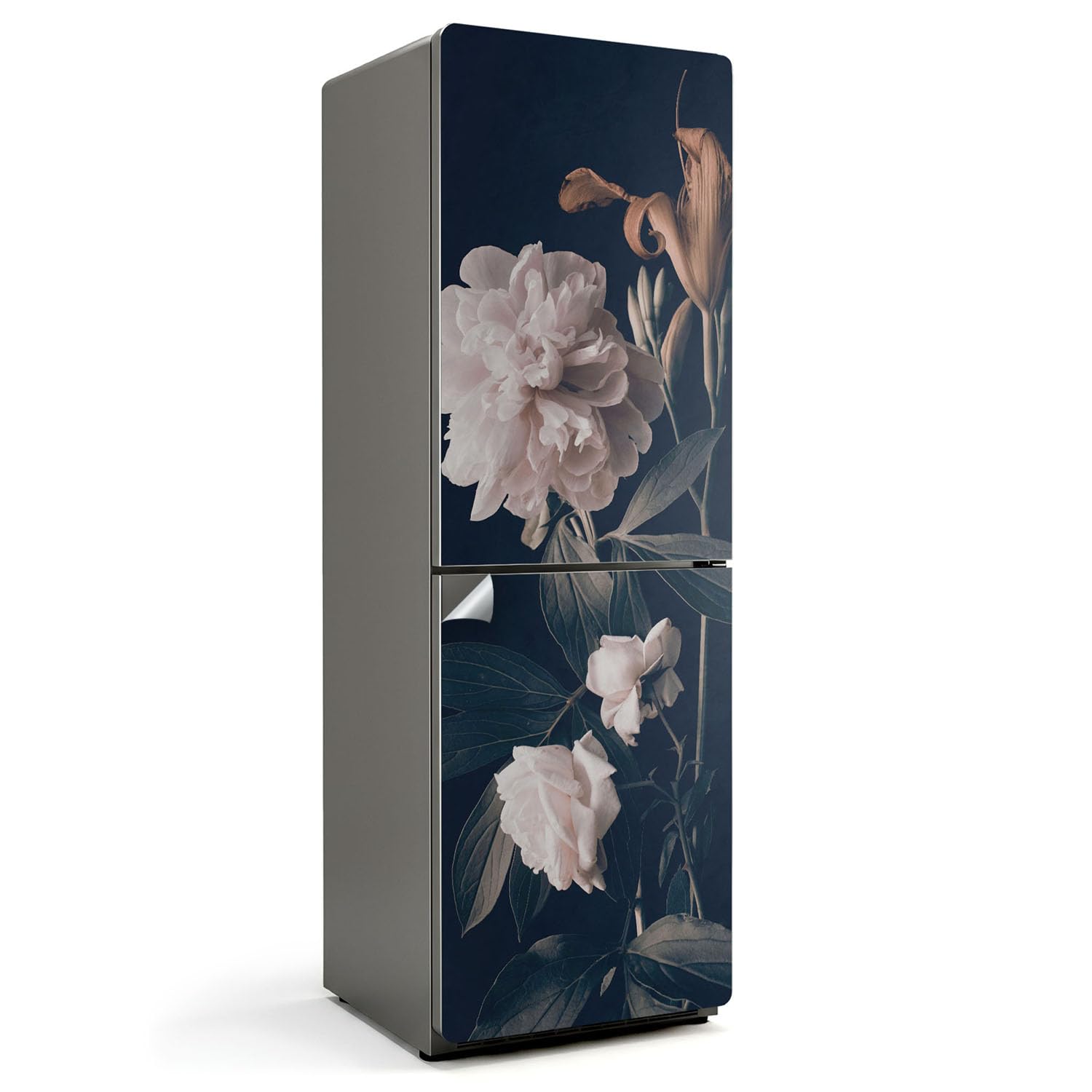 Sticker frigo 60x180 cm auto-adhésif avec composition florale pour cuisine