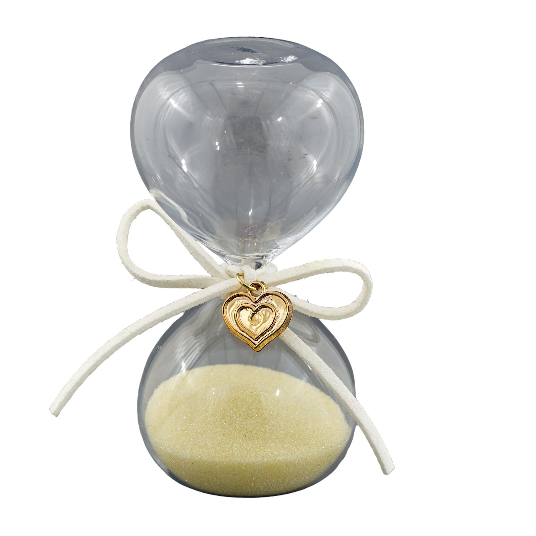 Doni Bomboniere Matrimonio 6PZ Clessidra con Sabbia Ocra Partecipazioni Utili 50 Anniversario Promessa Complete Wedding Idee Originali Economiche Eleganti Nozze Particolari al Collo Nastrino Bianco E