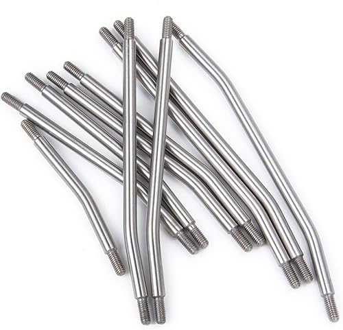 Miniatura 6 de QUE-T 10 piezas de acero inoxidable de dirección de tracción de varilla de enlace para 110 RC SCX10 Crawler coche, 12.756 in distancia entre ejes