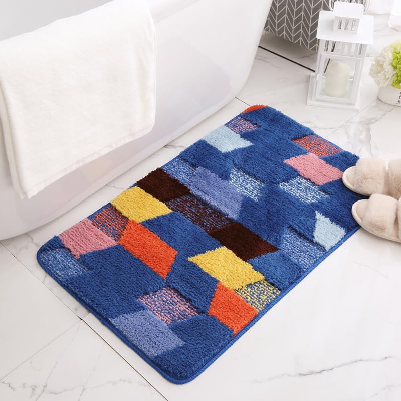 Kuber Industries Bathroom Mat|Anti-Slip Mat for Bathroom Floor|Extra Soft with TPR Backing|Foot Mats for Home, Living Room, Bedroom (Multi Color)