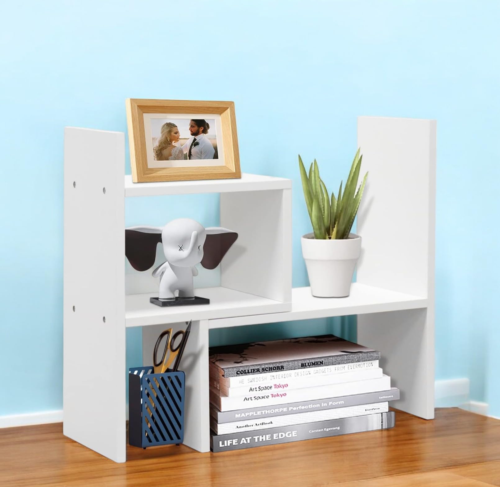Enigmatic Woodworks Wooden Book Shelf for Home, Office Table, Living Room. Kitchen Corner Stand, Standing Book Rack for Library, DIY Bookshelves, Storage Organizer, Bedroom Accessories. (L Shape)-picture-12