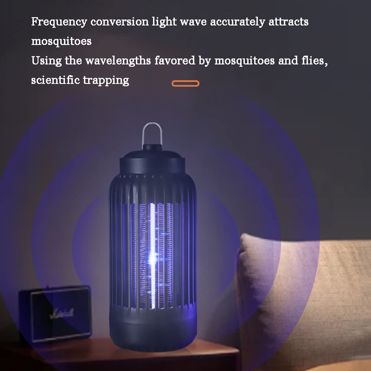 Insektenvernichter, elektrische Mückenlampe – Mückenvernichter mit physikalischem Licht, Insektenfalle, leise Mückenlampe (Schwarz)