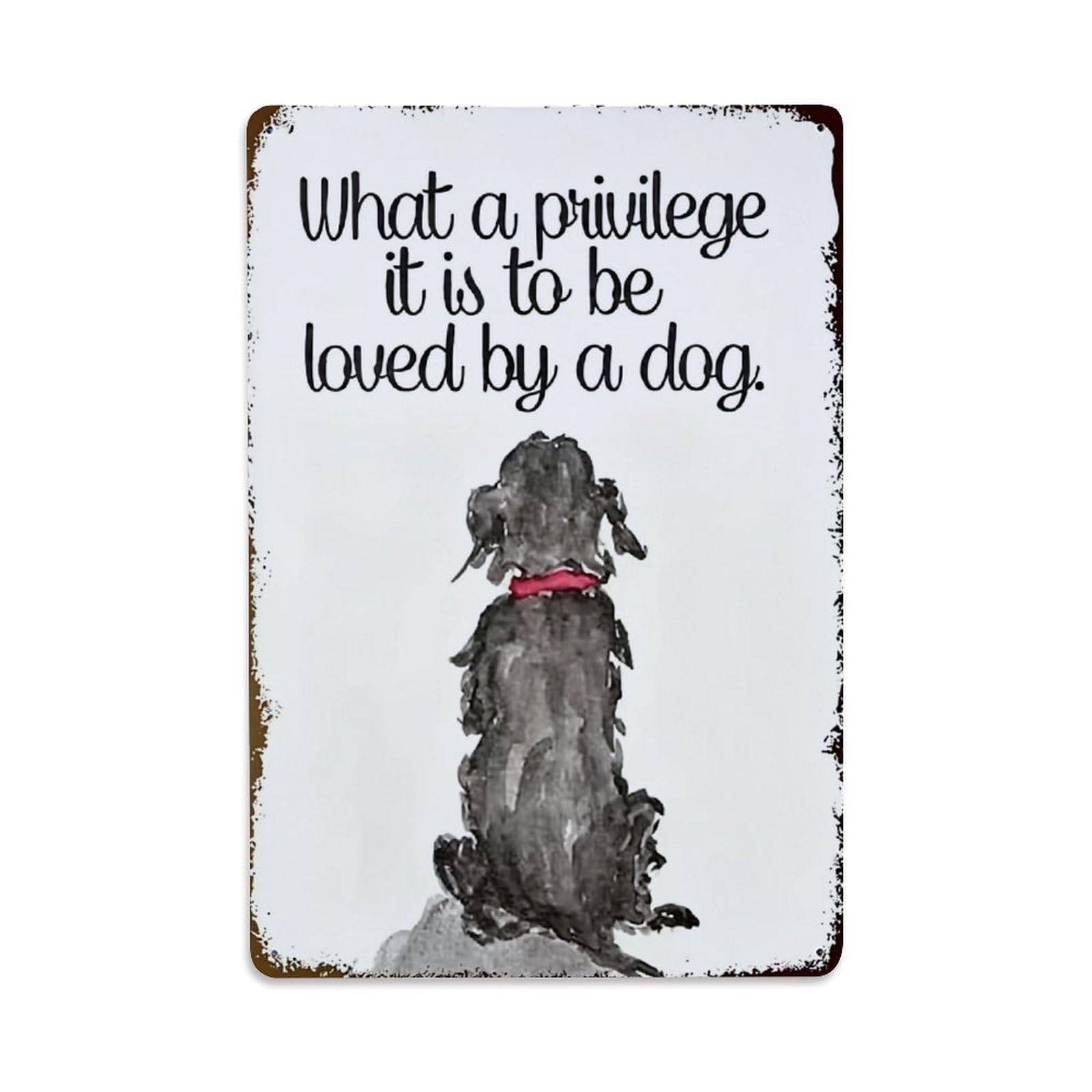 Nestemfo Vintage Dog Silhouette With Inspirational Quote Tin Sign Metal Sign, Living Room,Bar, Home, Bedroom Wall Decor,Retro Metal Poster 8X12 Inches