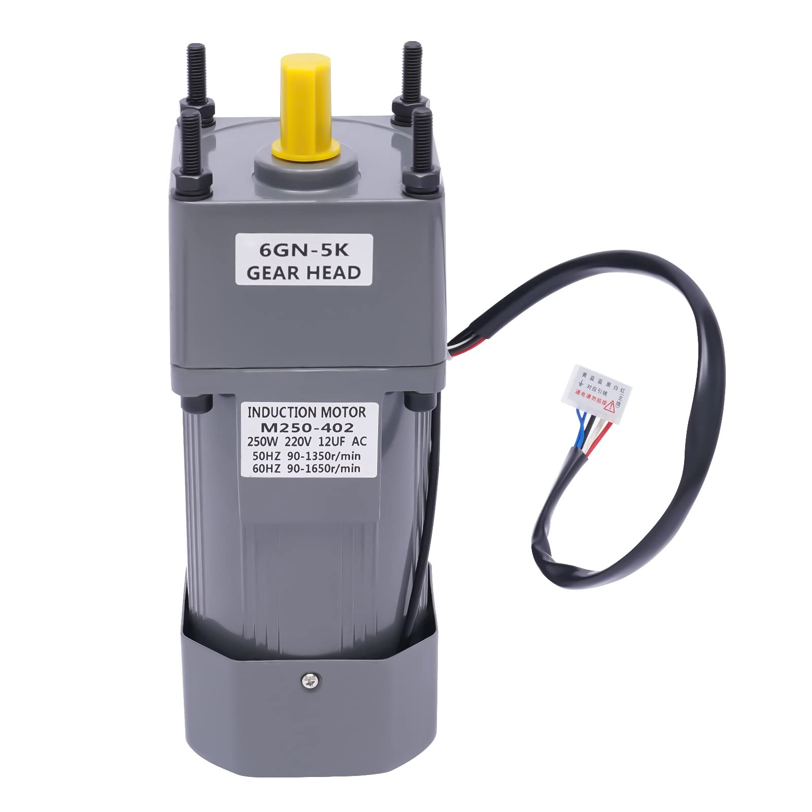 Motore elettrico, AC 220 V, 250 W, 0-270 rpm, motore inverter di frequenza regolabile con regolatore di trasmissione e supporto (5 K)
