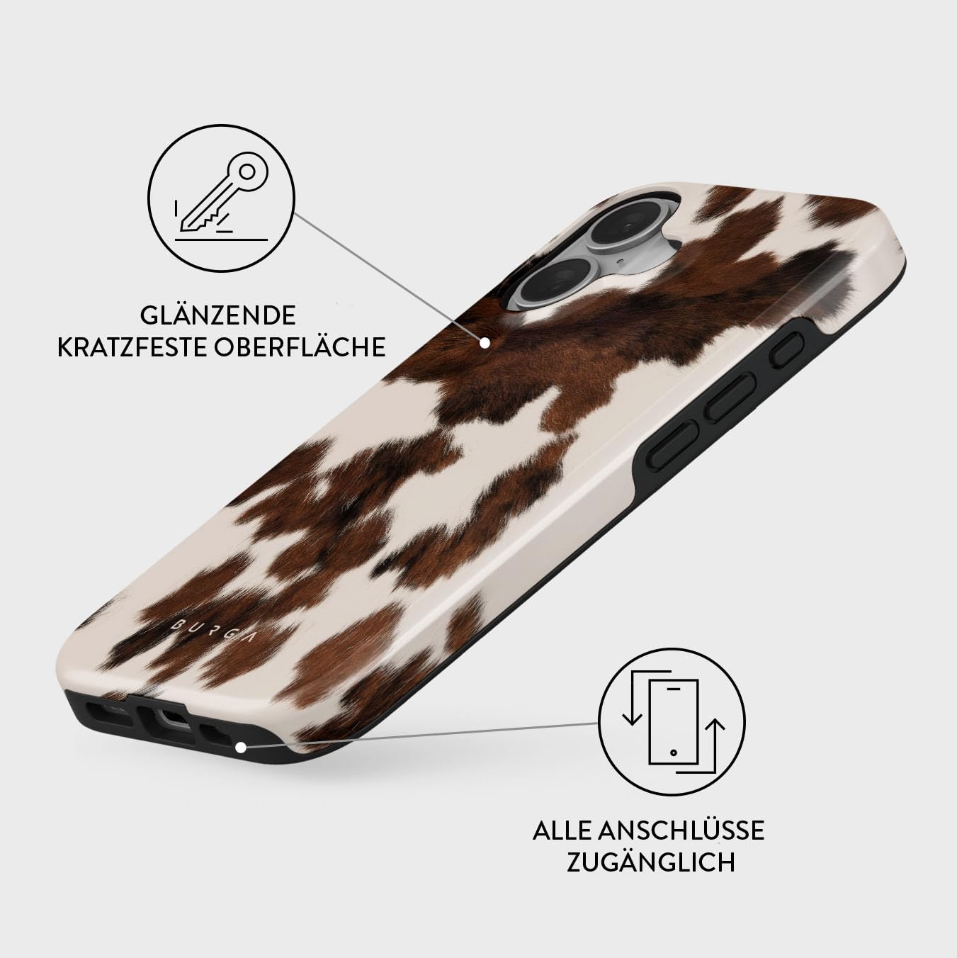 BURGA Handyhülle für iPhone 16 Plus – Unisex Hybrid-Schutzhülle mit stoßdämpfendem TPU & kratzfester Außenschale, erhöhter Displayrand, MagSafe-kompatibel, kabelloses Laden, stylisches Design