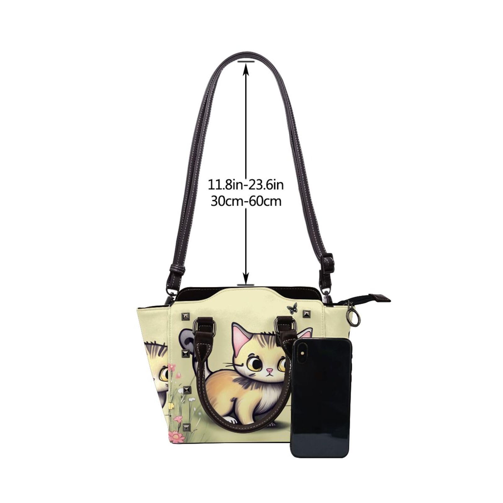 Coral Fish - Bolso de hombro con asa superior para mujer, con remaches, tamaño mediano