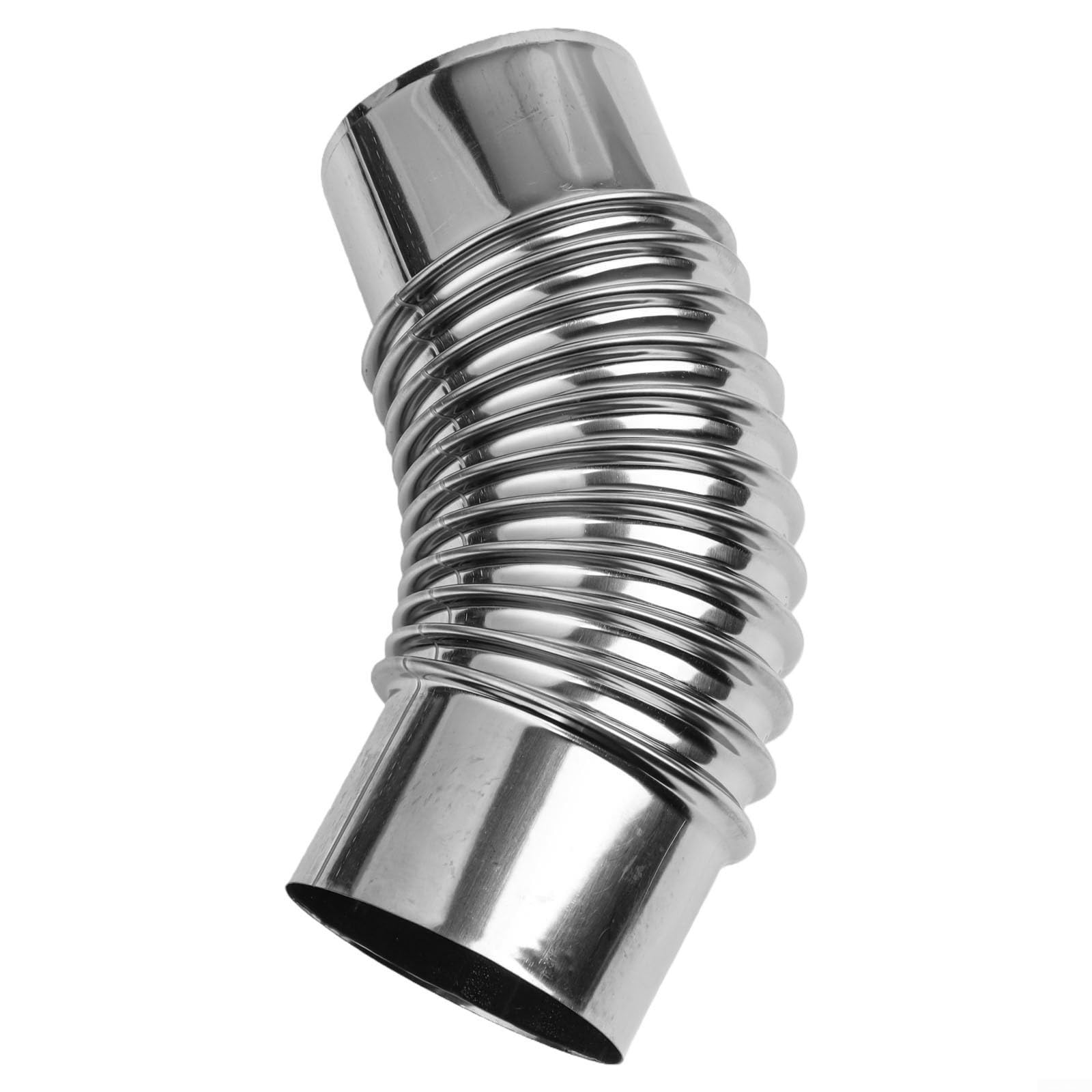 Tubo a gomito in acciaio inox a 45 gradi per camini a legna, stufe da campeggio, forni da forno e sistemi di ventilazione dello scaldabagno a gas (80 mm) - 3