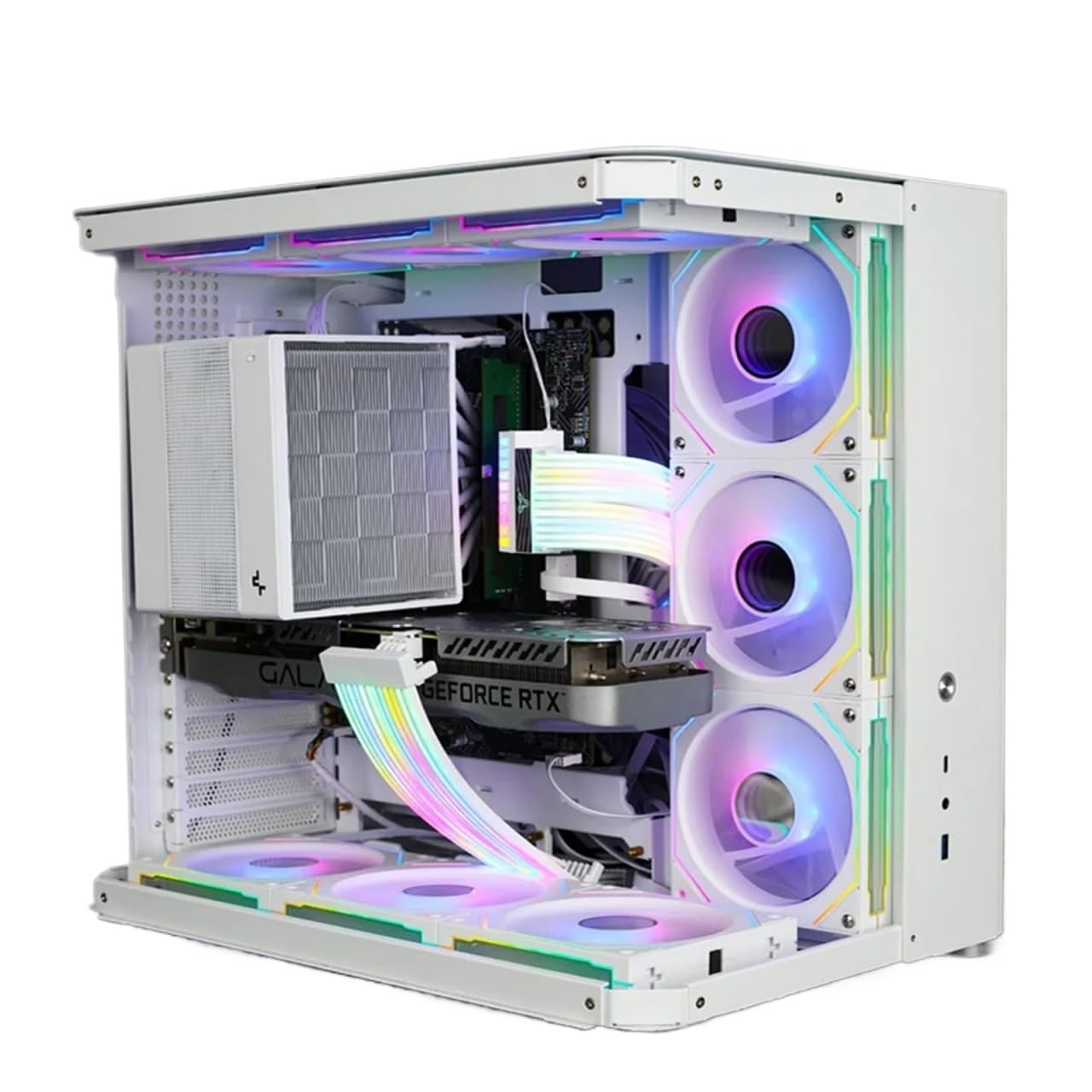 tianwandong Kit di raffreddamento for PC da gioco con ventola PWM a 4 pin da 120 mm/ARGB a 3 pin, 800-1800 giri/min, for chassis e sistemi di raffreddamento ad acqua(BLACK FORWARD_A-RGB)