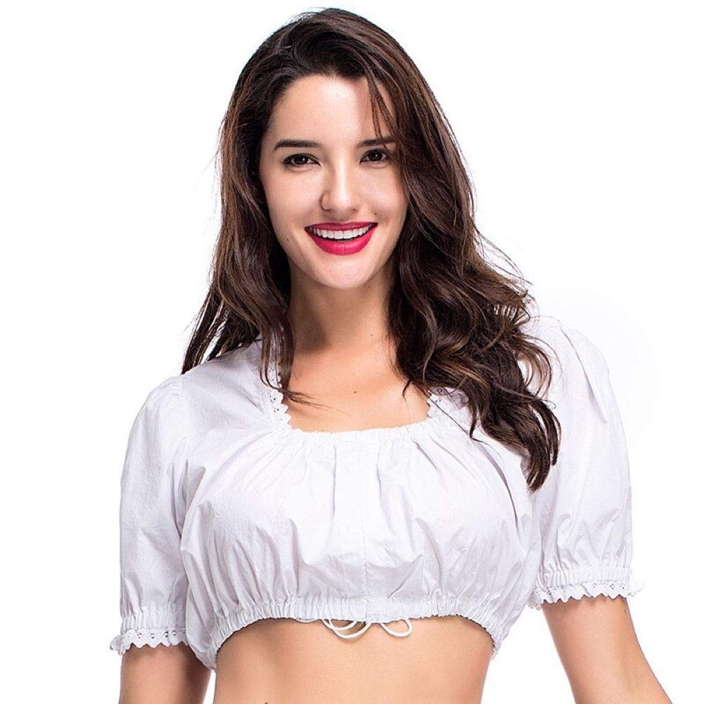 Boolavard Traditional Bavarian Oktoberfest Blouse German Dirndl (S) White
