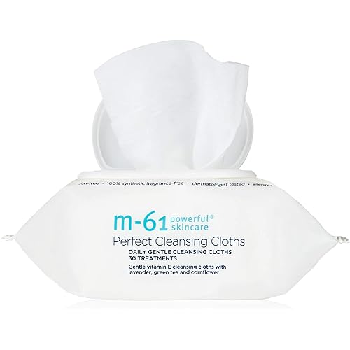 M-61 Perfect Cleansing Cloths- 30 Treatments- Gentle cleansing cloths with vitamin E, lavender & cornflower