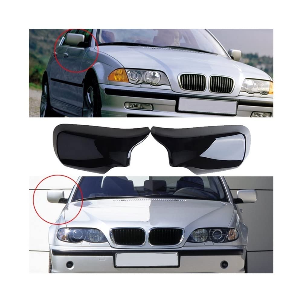 Coques Rétroviseurs Noir Brillant ABS Pour BMW Série 3 E46 / Série 5 E39 (1998-2005) - Neuf