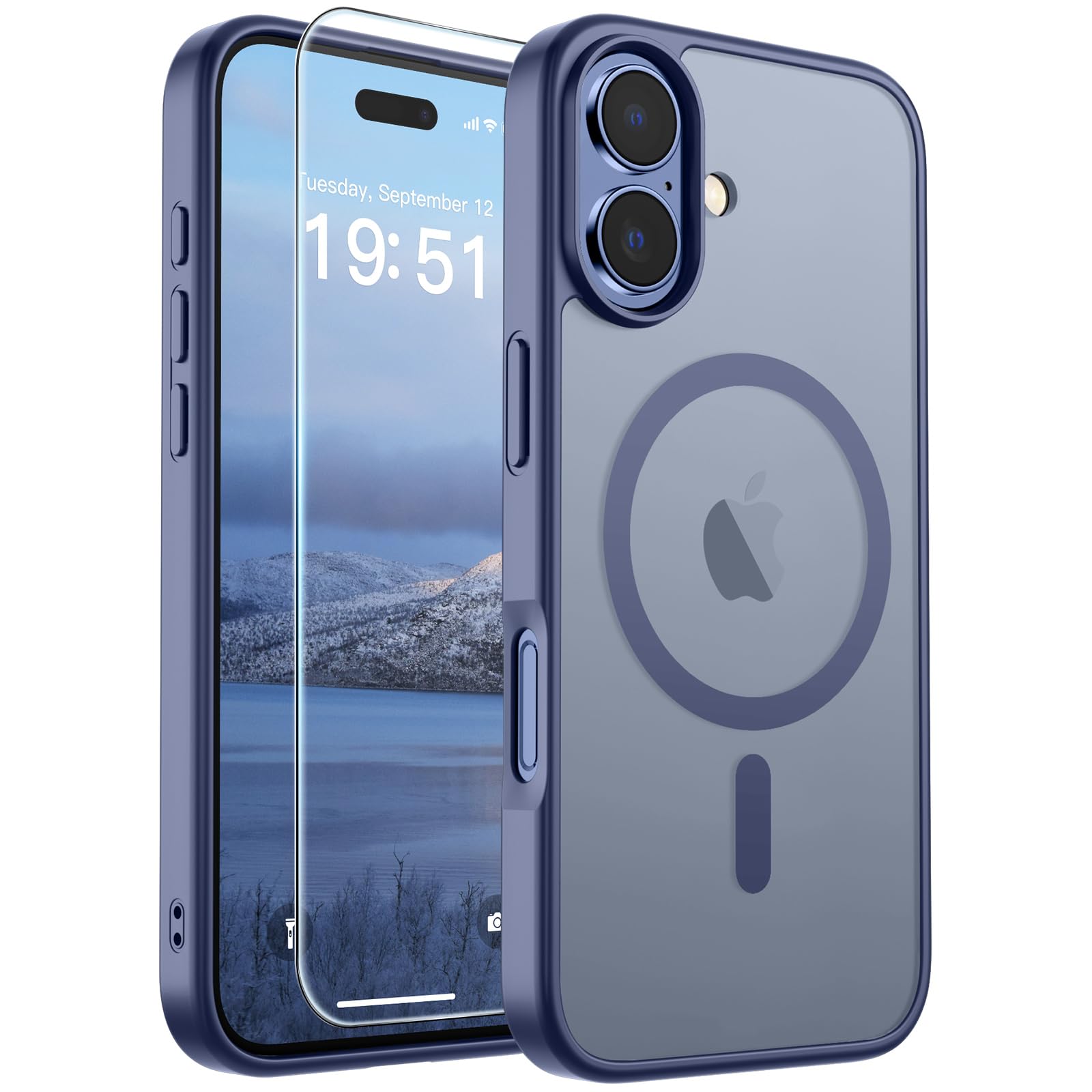 SUPFINE Magnetic for iPhone 17 Case Lavender Gray with Screen Protector