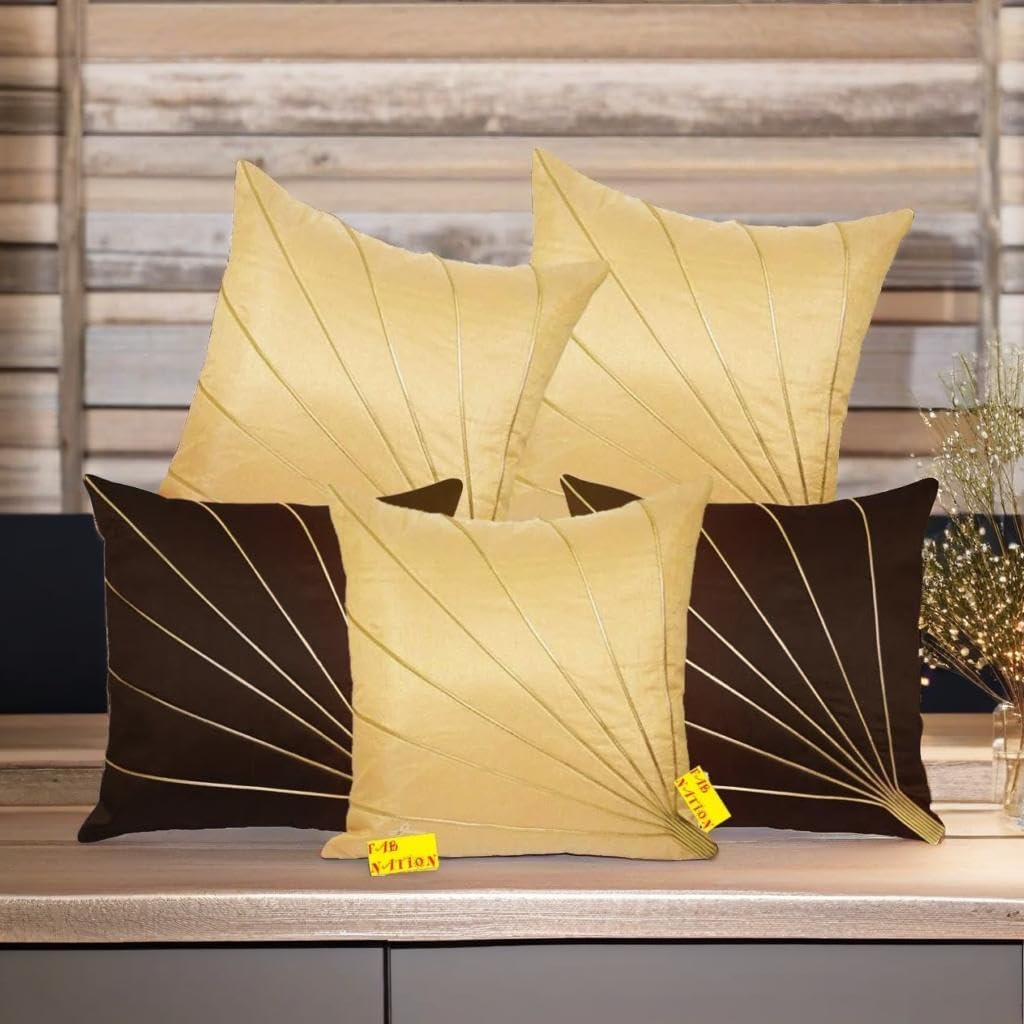 Multicolor Silk Cushion Covers - Set of 5 -12