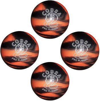 BuyBocceBalls - EPCO Candlepin Bowling Balls - Cobra Pro Rubber - Orange & Black 4 1/2 inch- 2lbs. 7oz. - 4 Balls - Made in USA