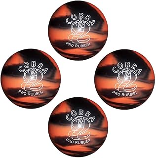 BuyBocceBalls - EPCO Candlepin Bowling Balls - Cobra Pro Rubber - Orange & Black (4 1/2 inch- 2lbs. 7oz.) - 4 Balls - Made in USA