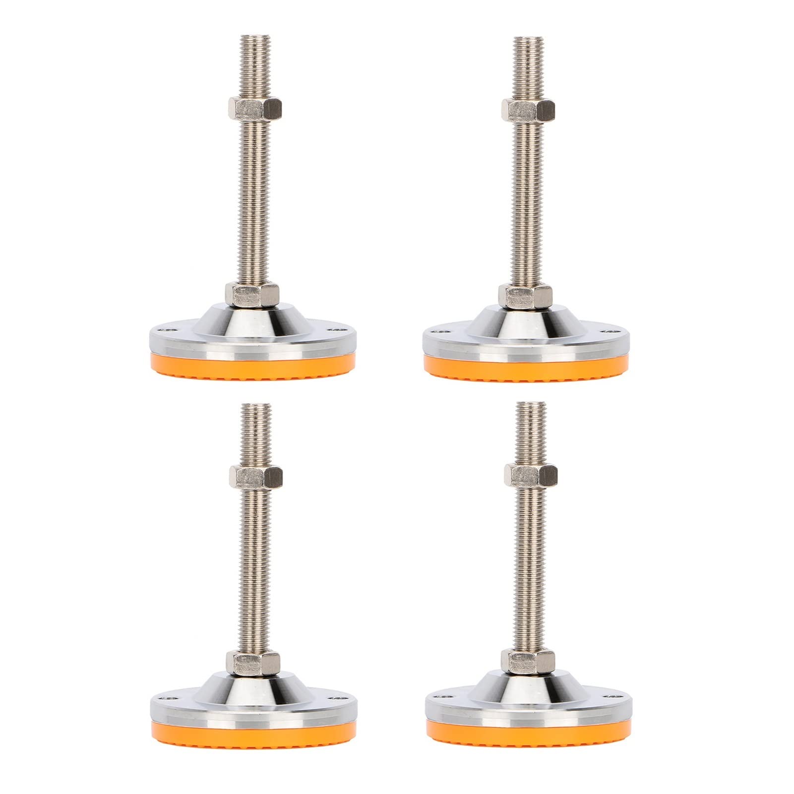 BREAKA 4 Stück, orangefarbene Boden-Nivellierfüße, robust, mit Sicherungsmuttern for Möbel, Tische, Schränke, Regale und mehr, Gewindegröße M10 x 80 mm.