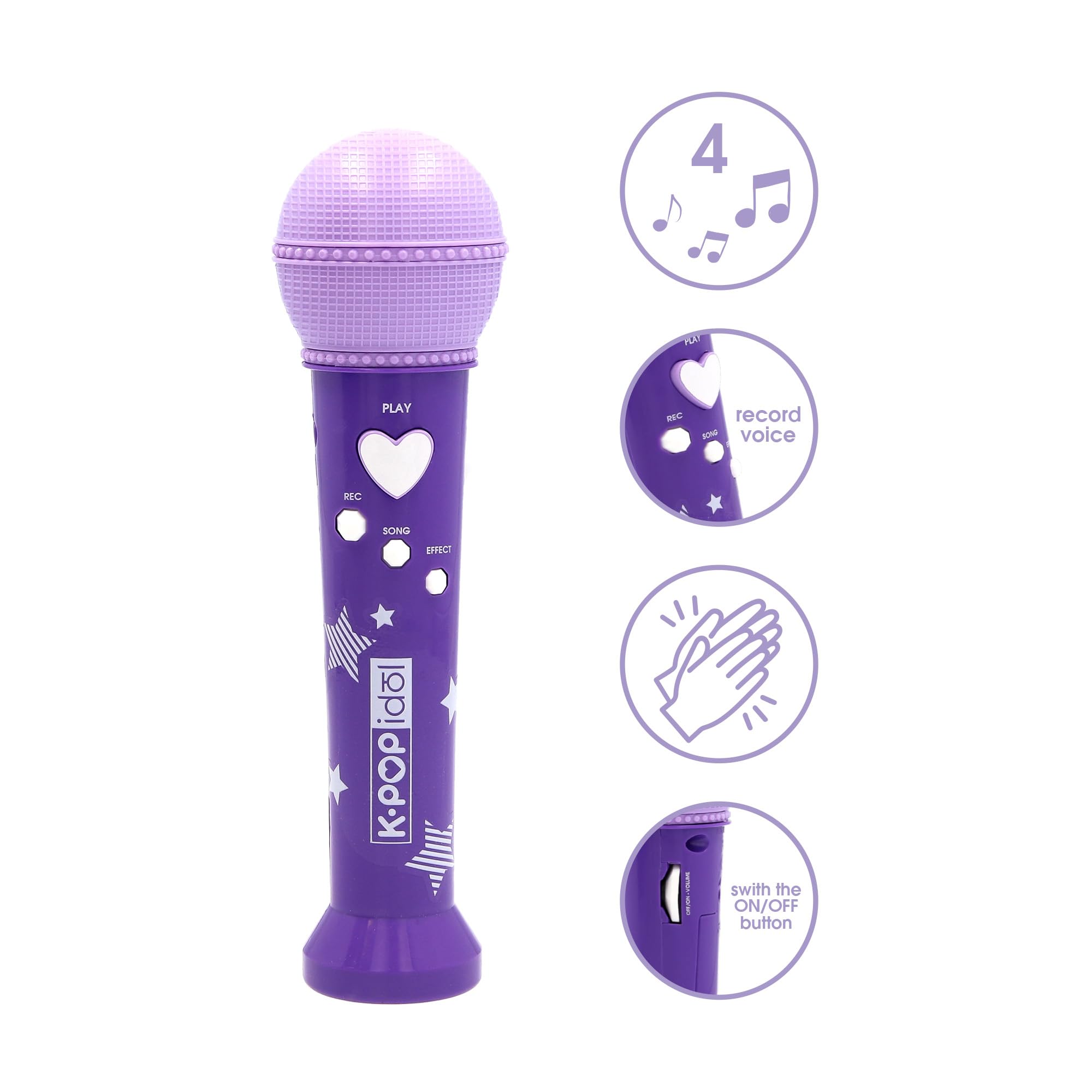 Giocattolo musicale K POP IDOL Microfono con registrazione vocale e suoni integrati