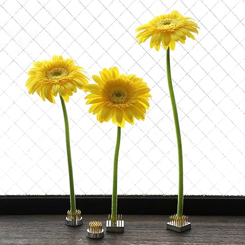 Miniatura 5 de Wazakura 4 mini soportes de flores japonesas Ikebana Kenzan, fabricado en Japón, rana de alfiler floral, cuadrado redondo, 1 pulgada (0.945 in) de