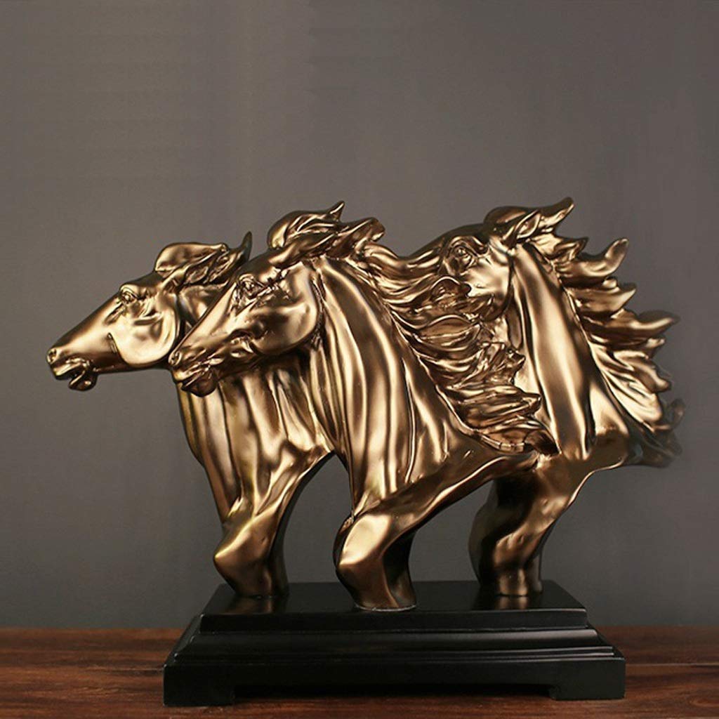 JKMQA High-end Retro Horse Head Big Ornaments Creative Artist Home Jewelry Office Furnishings Lucky Business Crafts Gifts sculpture