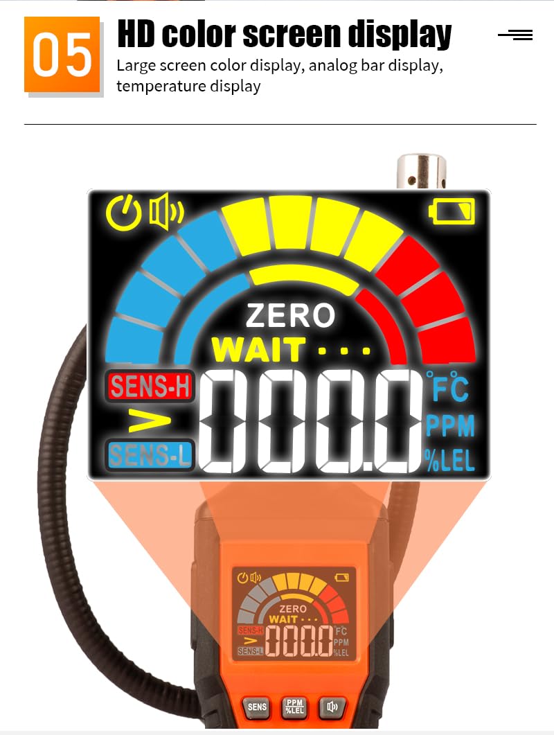 VICTOR 822C 822D lpg Gas Leak Detector Analyzer Combustible Flammable Natural Air Tester Visible Audible Alarm Smart Sensor(VICTOR 822C)