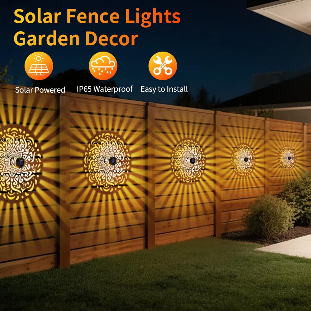 Lanterna Solare da Giardino Esterni, 2 Pezzi Solari da Giardino in Metallo, IP65 Impermeabile Lanterne Solari da Esterno, per Patio, Prato, Festa, Terrazza, Natale, Orientale Decorazione