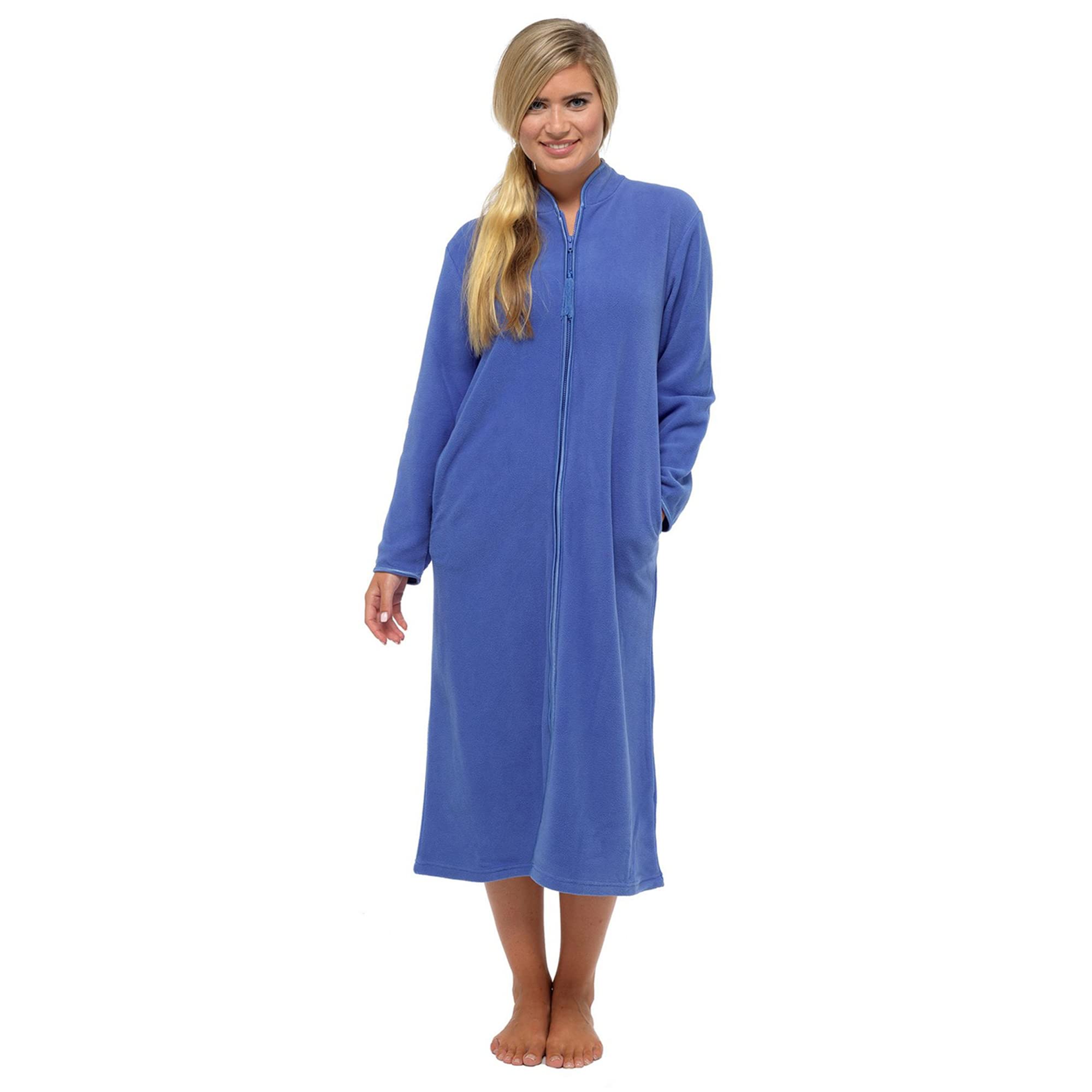 Lady Olga Amber Fleece Zip Through Gowns Soft Fleece Dressing Gown