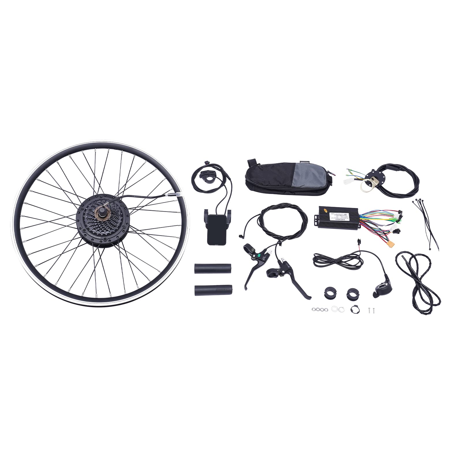 Electric Bicycle Conversion Kit 24″ Front Wheel Ebike Cycling Motor Hub LCD 36V 500W