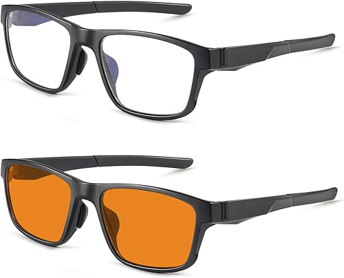 ANYLUV Blue Light Blocking Glasses for Men, Square Mens Gaming Computer Glasses with UV Protection Anti Eyestrain