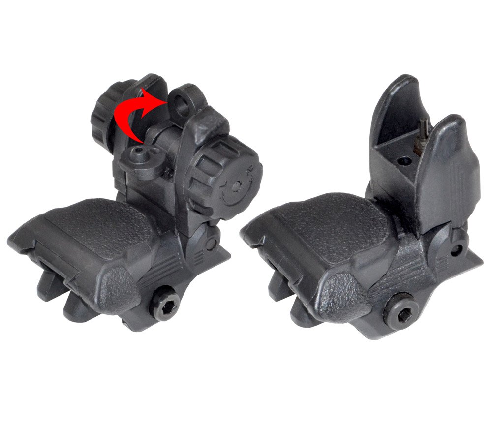 Sniper Tactical Smart Front and Rear Flip Up, Push Down, Polymer, Receiver Height, End MFLRS04