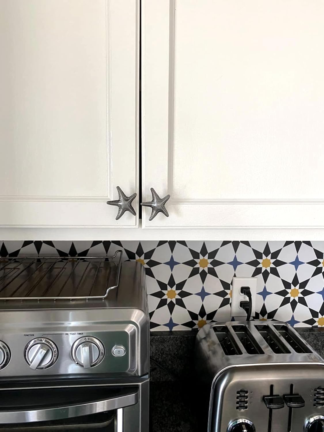 12Pcs Nautical Beach Sea Style Themed Starfish Shape Cabinet Knobs Furniture Decorative Pulls Drawer Knobs Dresser Handles Cabinet Decoration Pulls