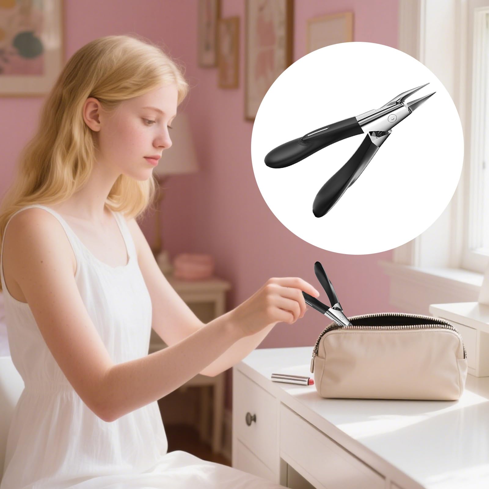 Obcinacz do paznokci kątowych, precyzyjny trymer do paznokci u stóp – przenośny, ergonomiczny obcinacz do paznokci do pedicure, manicure, domu, dla kobiet, mężczyzn, dzieci