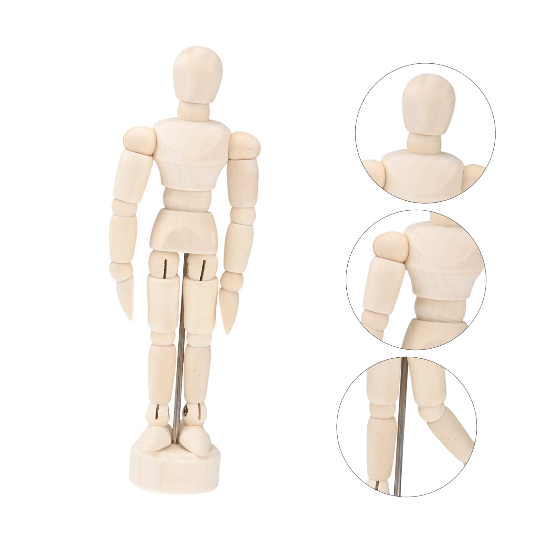 PHENOFICE 4.5inches Wooden Puppet Man Model Jointed Manikins for Artists Sculptors Painters Lightweight and Portable