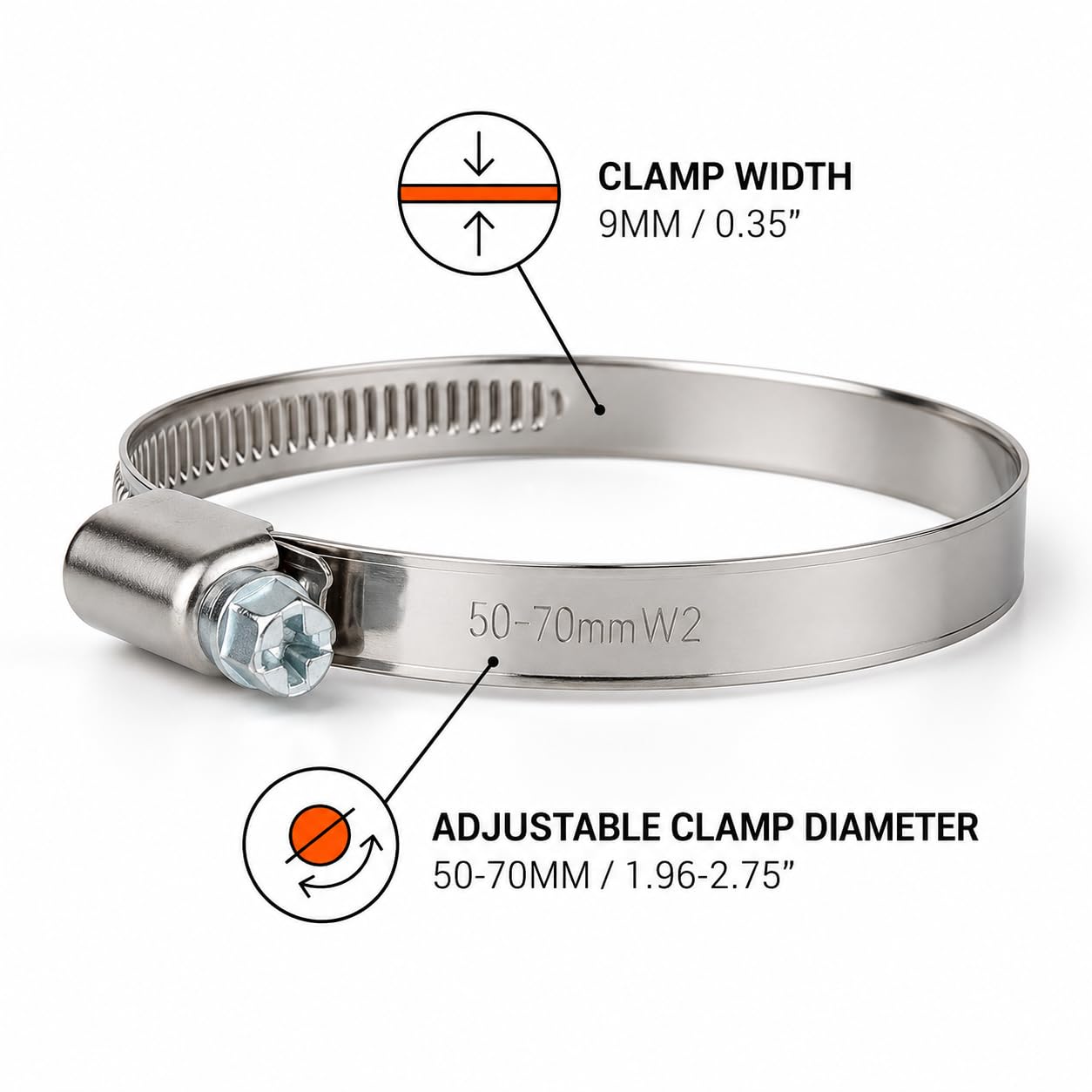 Stainless Steel Hose Clamps - 4 Pack -3