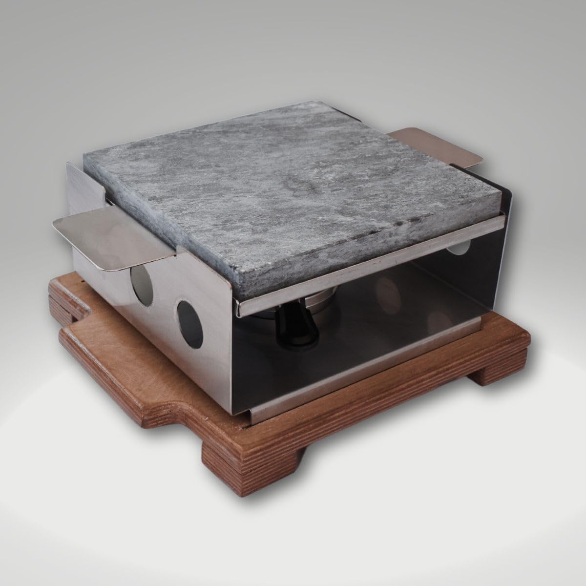 Piedrasar Piedra para Asar carne de 20x20 cm- Piedra Volcánica para Carne- Plancha para Carne- Modelo R Roble 20x20