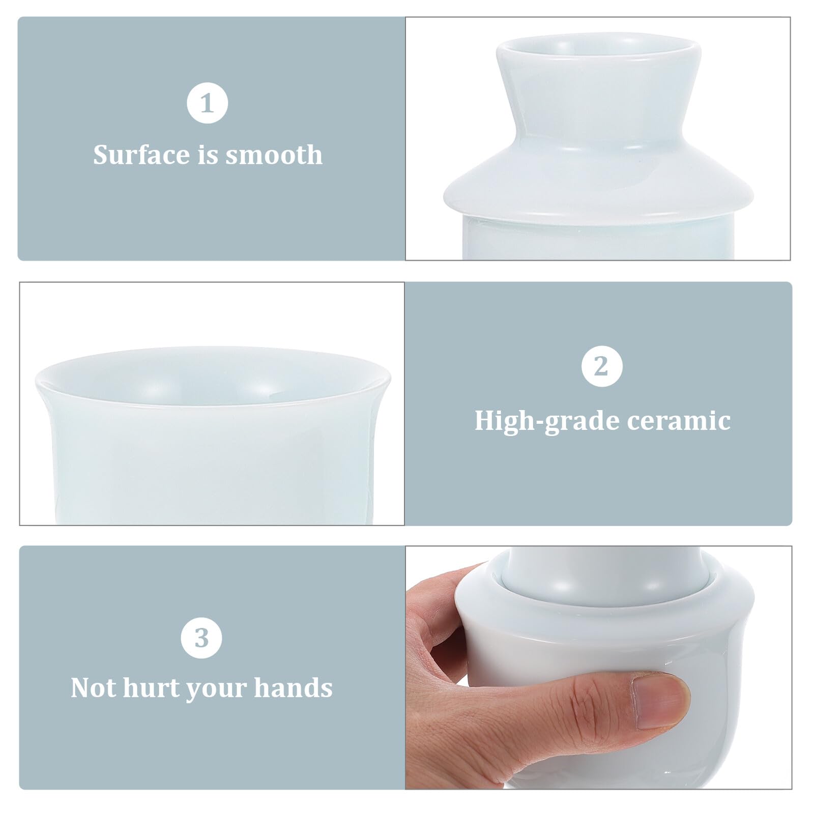DOITOOL Chinesisches Keramik Weinwärmer Klassisches Design Sicherer Porzellan Liquor Warmer mit Gläsern Geeignet für Winter und Hausgebrauch Stilvoller Stövchen Ersatz