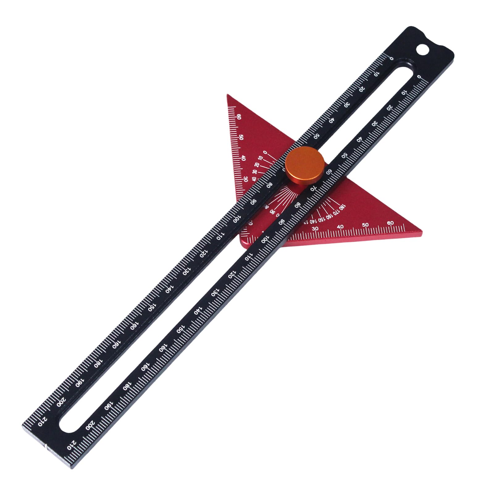 Tsophreniq Aluminum Alloy Carpentry Angled Rulers, Easy To Use Triangular Measurement Instrument Woodworking Marking Tool