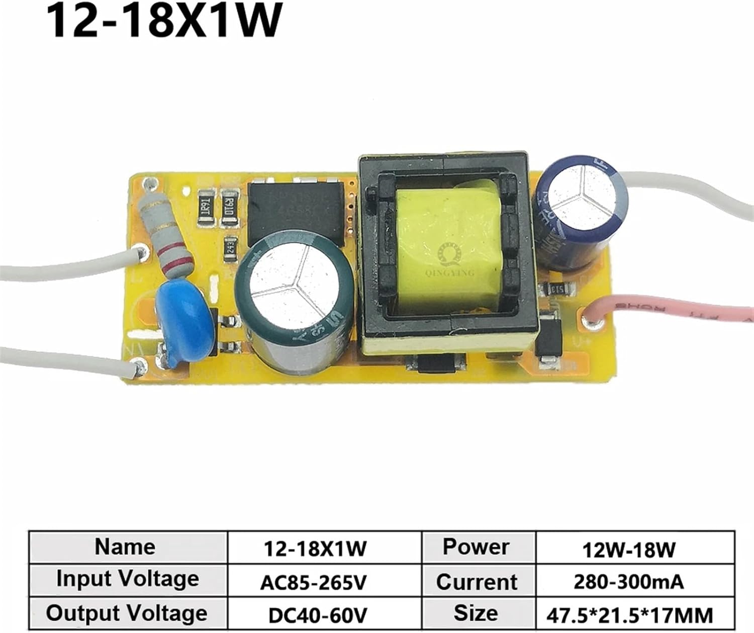 10pcs-50pcs LED Driver 300mA 1W 3W 5W 7W 12W 18W 20W 25W 36W 50W AC220V Power Supply Lighting Transformers for LED Power Lights (Color : 18-36W, Size : 10 Pieces)