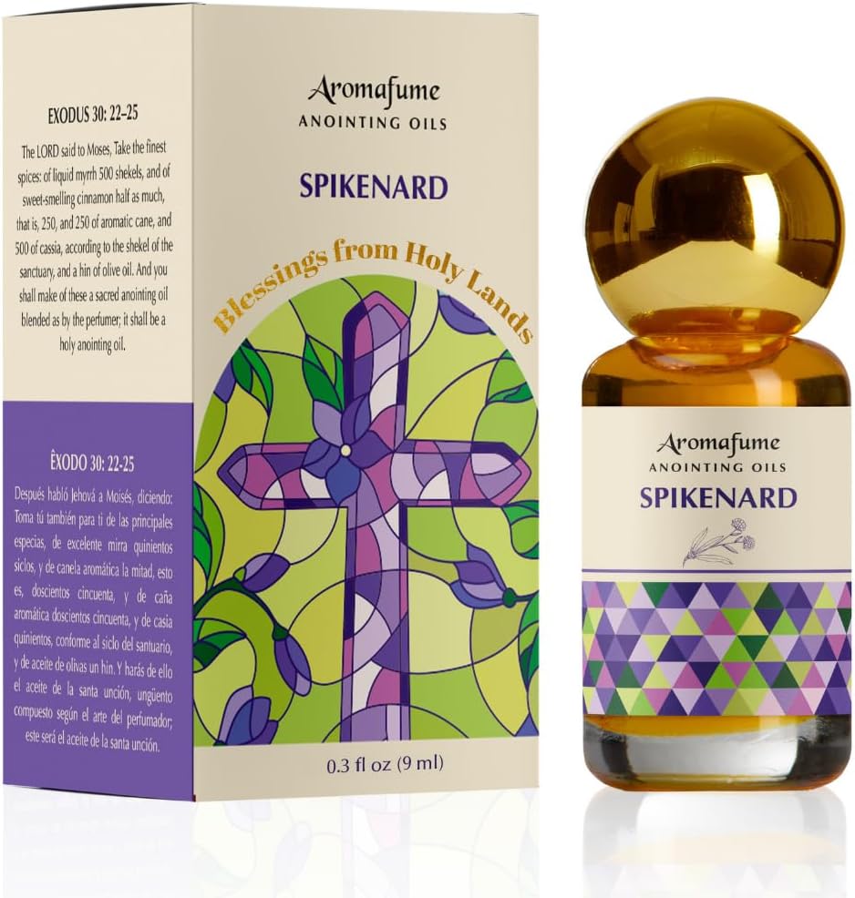 Spikenard Anointing Oil 9ml (0.3 fl oz.)| Blessings from The Holy Lands | Blessed from Jerusalem with Biblical Spices | Christian Gift | Holy Oil for Prayer and Protection
