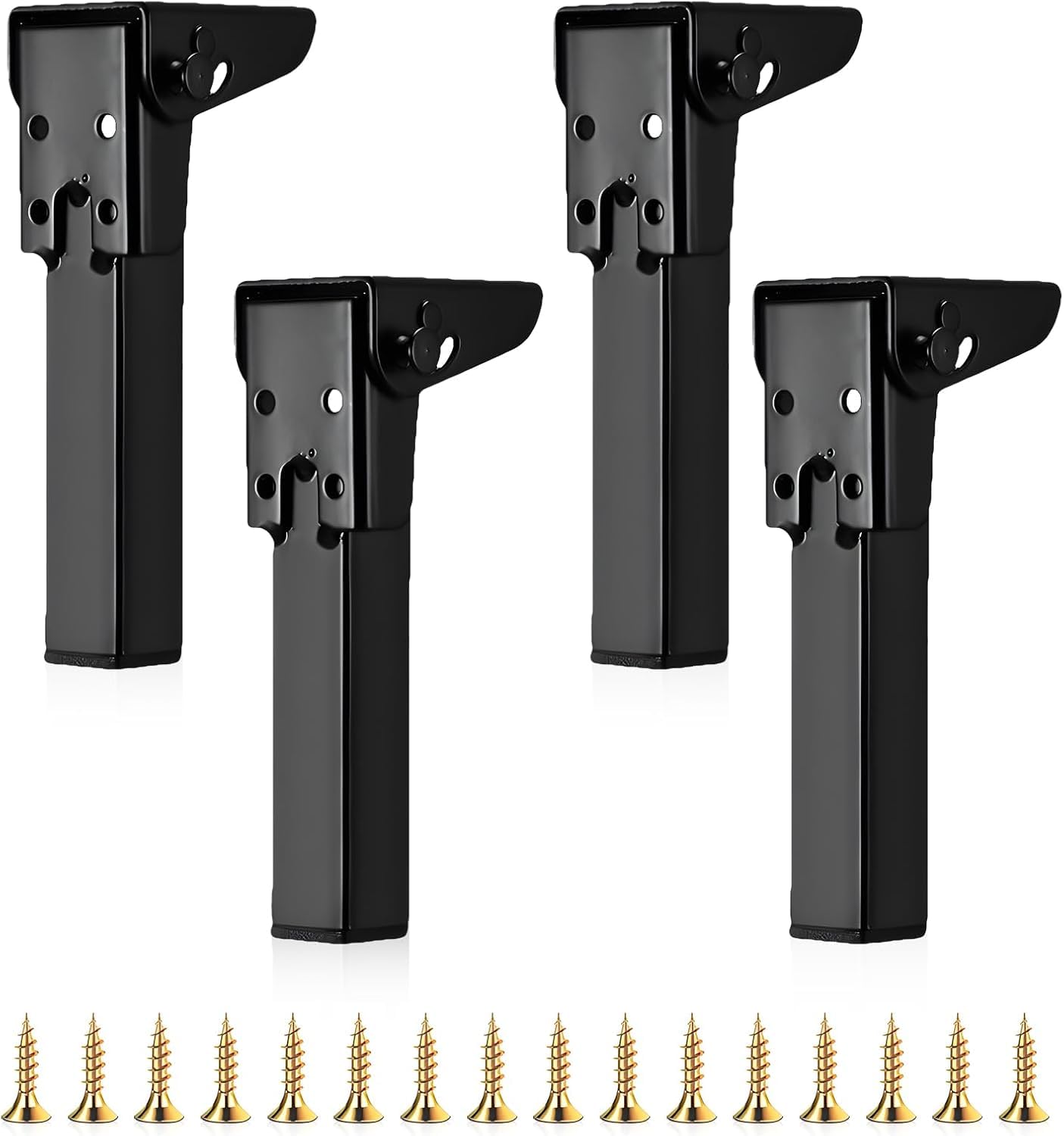 Patas de hierro de 30cm para reparar mesas y sofás inestables con base plegable, 4 uds