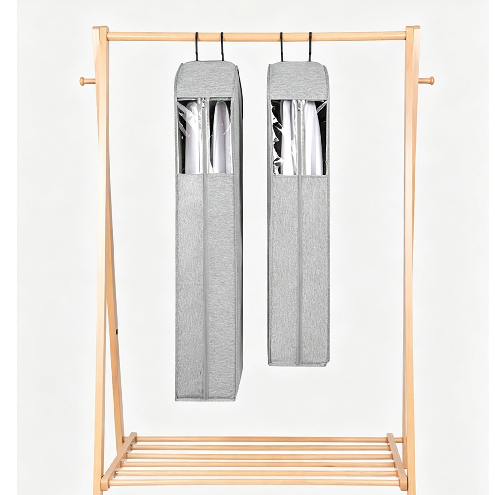 Fundas Abrigos para Colgar con Ventana Transparente, Funda Traje para Armarios Abiertos, de Ropa Abrigos, Vestidos y Chaquetas