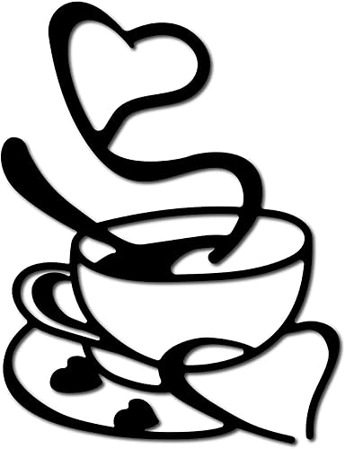 CREATCABIN Taza de café de madera para decoración de pared, letrero de madera cortado con láser, silueta de tilo, escultura colgante decorativa para