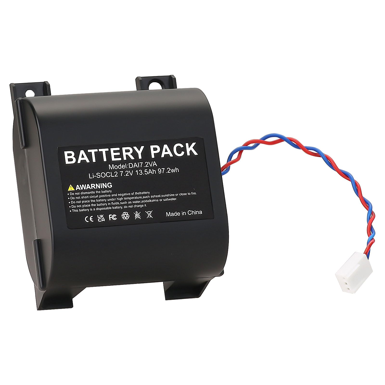 BAT02 Batterie Alarme Li-SOCl2 7,2V 13,5Ah pour Daitem Hager Logisty Compatible BATLi02