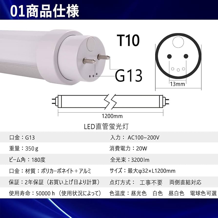 LED蛍光灯 40W形　20本入り Amazon.co.jp: お得10本 led直管蛍光灯40型 led 蛍光灯 20w