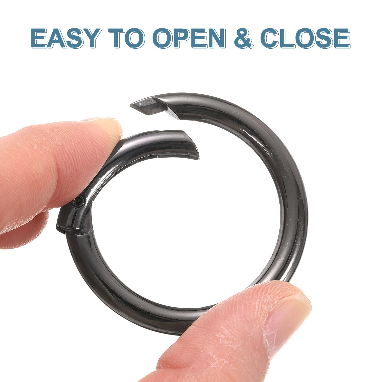 QUARKZMAN 10Pz Moschettoni per Borse, 60mm/2 3/8" Anelli a Molla O Ring in Metallo Portachiavi Accessori Uncinetto Fibbia a Scatto Tonda per Borsa a Tracolla Lanyard Pelle DIY, Gunmetal