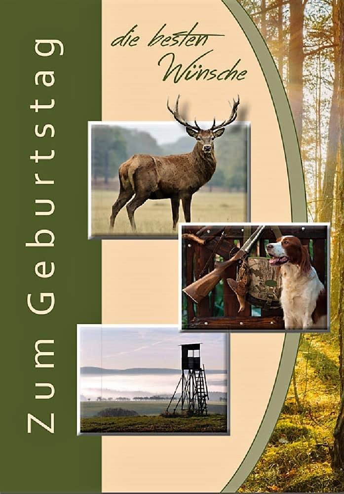Edle Geburtstagskarte „Wild Life“ Mit Jagdmotiv – Inkl. Passendem Umschlag – Nachhaltig Auf FSC-Papier Gedruckt – Made In Germany