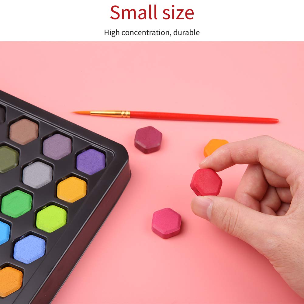Set de Pinturas de Acuarela,Caja de Acuarela,Set de Acuarelas de 36 Colores de Agua,Incluye 36 Colores,10 Papeles de Acuarela,3 Pinceles de Agua y 1 Esponja para Principiantes y Profesionales