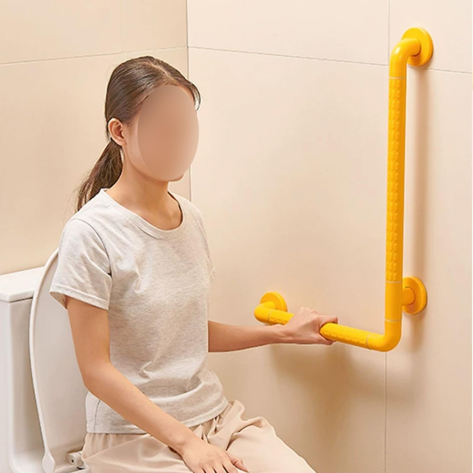 Maniglione Di Sicurezza per Doccia In Acciaio Inox, Supporto per Anziani, Disabili E Donne In Gravidanza; Maniglia Di Sostegno A Parete per WC E Vasca Da Bagno.(50 * 70cm)
